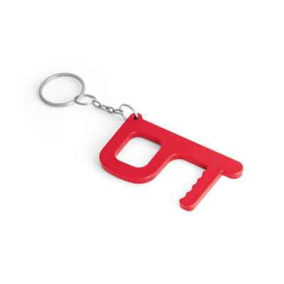 HANDY SAFE MULTIFUNCTION KEYRING in Red