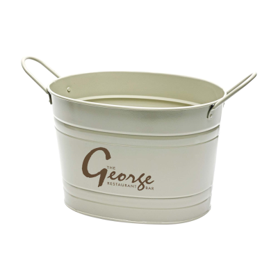 GALVANISED OVAL METAL BUCKET (6,2 LITRE)