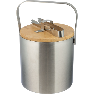STAINLESS STEEL METAL DOUBLE WALLED ICE BUCKET in Silver