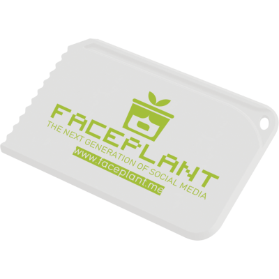 RECYCLED SNAP CREDIT CARD ICE SCRAPER WHITE