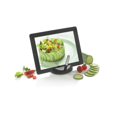 CHEF TABLET STAND with Touchpen in Black & Silver
