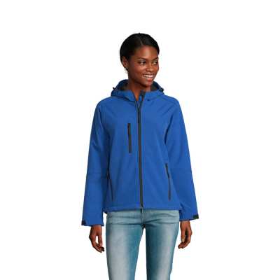 REPLAY LADIES HOOD SOFTSHELL in Blue