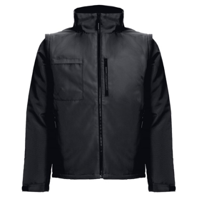 THC ASTANA UNISEX PADDED JACKET with Removable Sleeves - 3Xl in Black