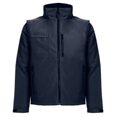 THC ASTANA UNISEX PADDED JACKET with Removable Sleeves - 3Xl in Navy Blue