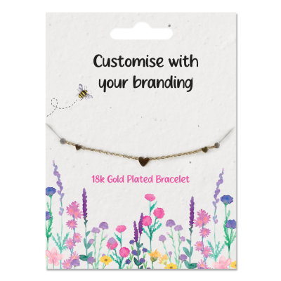 GOLD PLATED BRACELETS ON SEEDS PAPER BACKING CARD