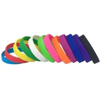 SILICONE BRACELET SOLID WRIST BAND PRINT LOGO SPORTS