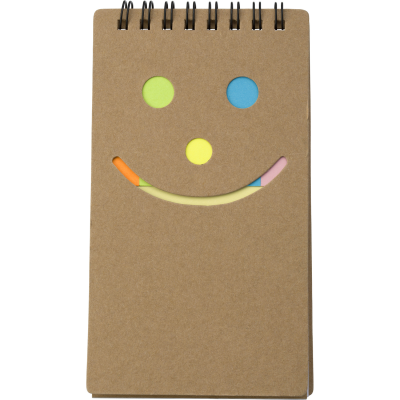 NOTE BOOK with Sticky Notes in Brown