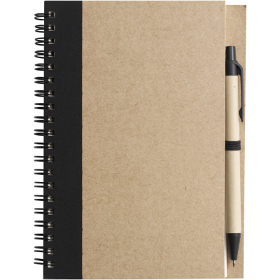 RECYCLED NOTE BOOK with Ball Pen in Black