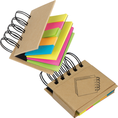 SMALL RING-BINDER with Sticky Notes in Brown 