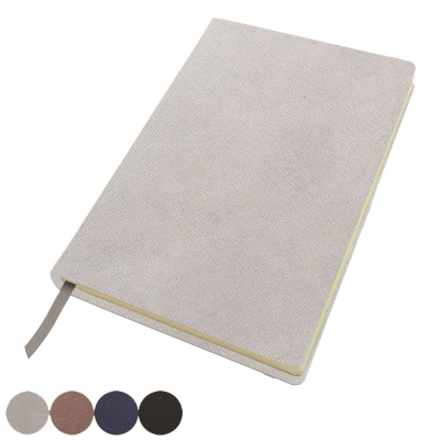 A5 CASEBOUND NOTE BOOK in Textured Saffiano in 4 Metallic Colours