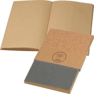 A5 CORK BOOK in Silvergrey