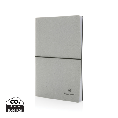 A5 GRS BONDED LEATHER NOTE BOOK in Pale Grey
