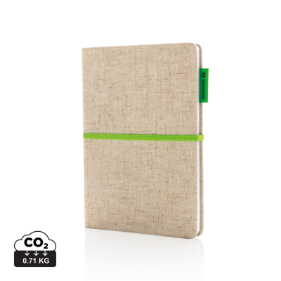 A5 JUTE NOTE BOOK in Green, Green