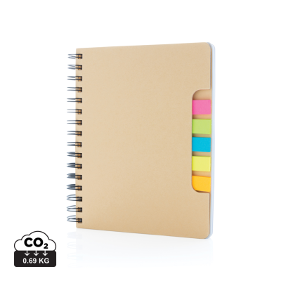 A5 KRAFT SPIRAL NOTE BOOK with Sticky Notes in Brown
