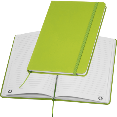 A5 NOTE BOOK OUT OF RECYCLINGPAPER in Apple Green 