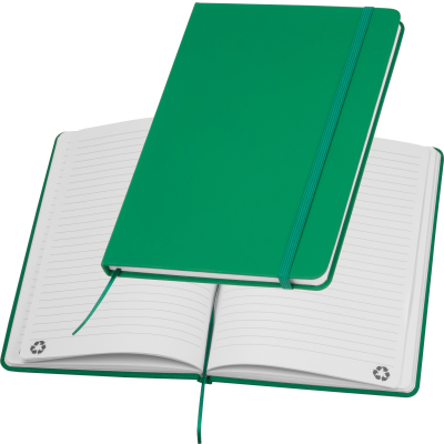 A5 NOTE BOOK OUT OF RECYCLINGPAPER in Green 
