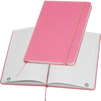 A5 NOTE BOOK OUT OF RECYCLINGPAPER in Pink 