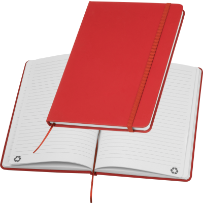 A5 NOTE BOOK OUT OF RECYCLINGPAPER in Red 