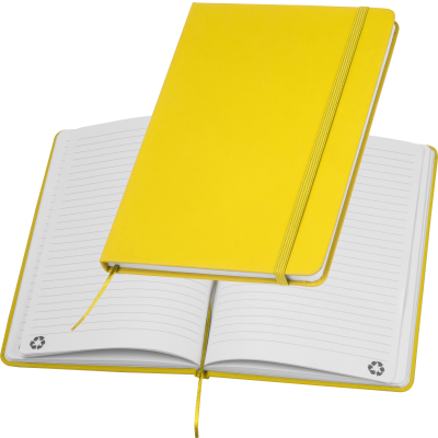A5 NOTE BOOK OUT OF RECYCLINGPAPER in Yellow 