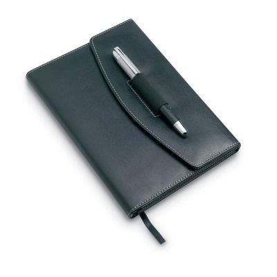 A5 NOTE BOOK PORTFOLIO with Pen in Black