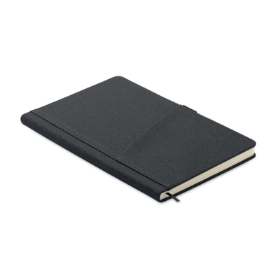 A5 NOTE BOOK PU FRONT POCKET in Black
