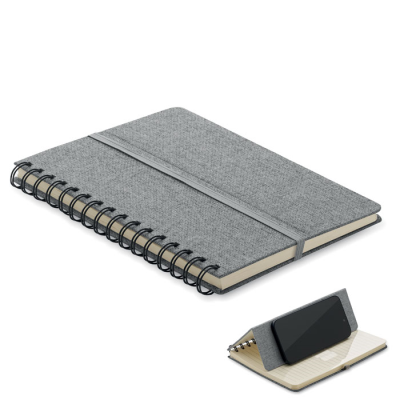 A5 NOTE BOOK with Mobile Phone Holder in Grey