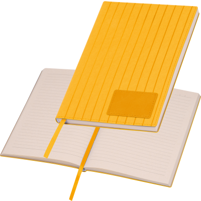 A5 PU SOFT COVER NOTE BOOK in Yellow  - PROMOTIONAL CORPORATE GIFT