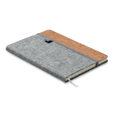 A5 RPET CORK NOTE BOOK in Grey