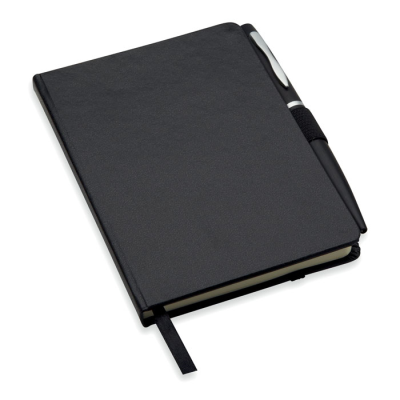 A6 NOTE BOOK with Pen 72 Lined in Black