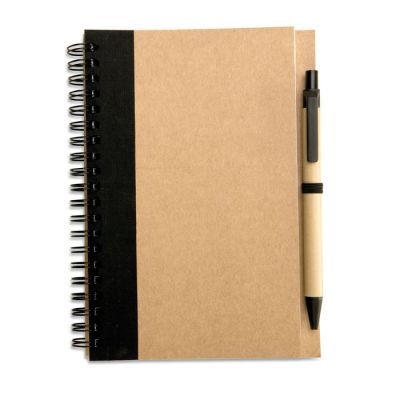 B6 RECYCLED NOTE BOOK with Pen in Black