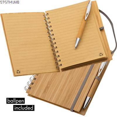 BAMBOO A5 NOTE PAD & BALL PEN in Brown
