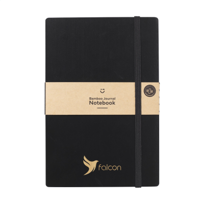 BAMBOO JOURNAL NAKED SPINE PAPER NOTE BOOK BLACK A5 in Black