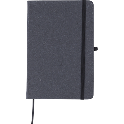 BONDED LEATHER NOTE BOOK (APPROX A5) in Black - PROMOTIONAL CORPORATE GIFT