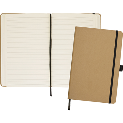 BROADSTAIRS RECYCLED KRAFT PAPER A5 NOTE BOOK in Dark Natural Black