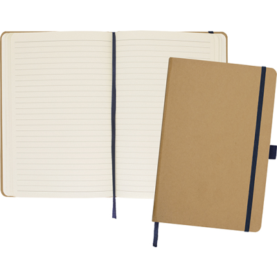 BROADSTAIRS RECYCLED KRAFT PAPER A5 NOTE BOOK in Dark Natural Blue Navy