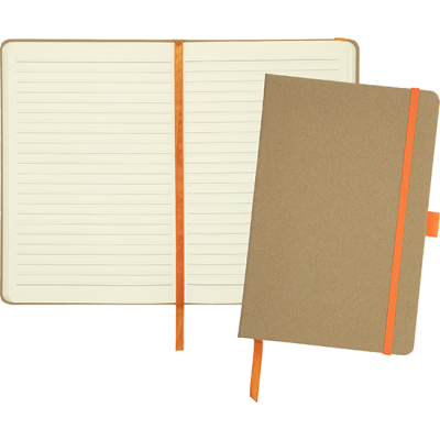 BROADSTAIRS RECYCLED KRAFT PAPER A5 NOTE BOOK in Dark Natural Orange