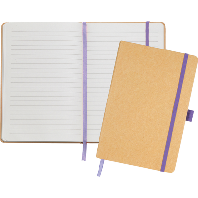 BROADSTAIRS RECYCLED KRAFT PAPER A5 NOTE BOOK in Nat Purple