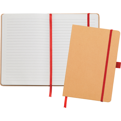 BROADSTAIRS RECYCLED KRAFT PAPER A5 NOTE BOOK in Nat Red