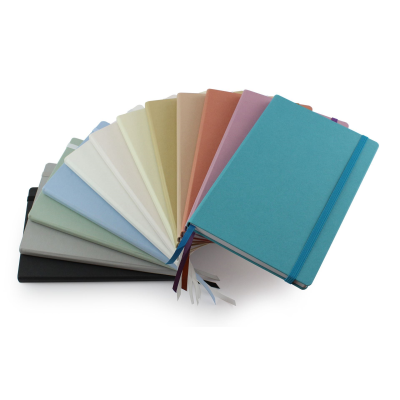 CAFECO RECYCLED A5 CASEBOUND NOTE BOOK with Elastic Strap
