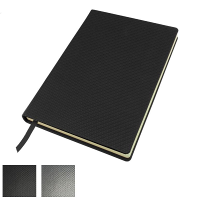CARBON FIBRE TEXTURED A5 CASEBOUND NOTE BOOK