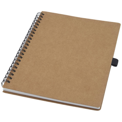 COBBLE A5 WIRE-O RECYCLED CARDBOARD CARD NOTE BOOK with Stone Paper in Natural