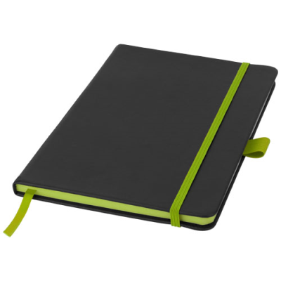 COLOUR-EDGE A5 HARD COVER NOTE BOOK in Solid Black & Lime