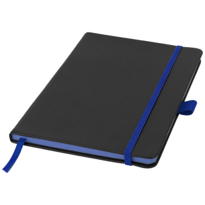 COLOUR-EDGE A5 HARD COVER NOTE BOOK in Solid Black & Royal Blue