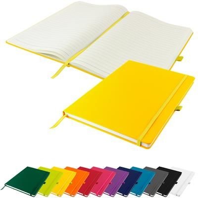 DEBOSSED DUNN A4 PU SOFT FEEL LINED NOTE BOOK 196 PAGES in Yellow