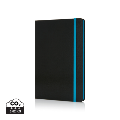 DELUXE HARDCOVER A5 NOTE BOOK with Colour Side in Blue