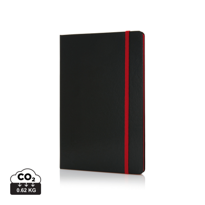 DELUXE HARDCOVER A5 NOTE BOOK with Colour Side in Red