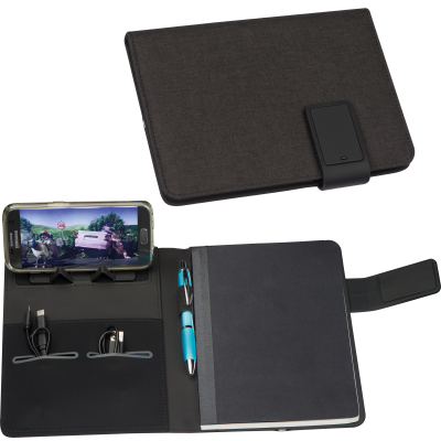 DIN A5 NOTE BOOK with Integrated LED Light & Powerbank in Green