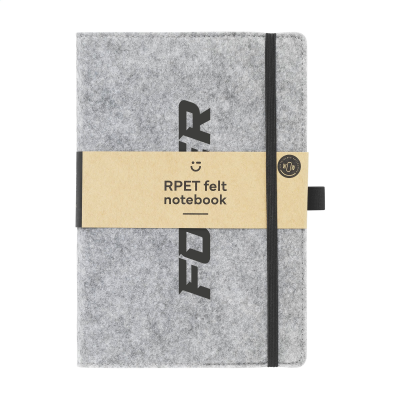 FELTY GRS RPET PAPER NOTE BOOK A5 in Grey - PROMOTIONAL CORPORATE GIFT