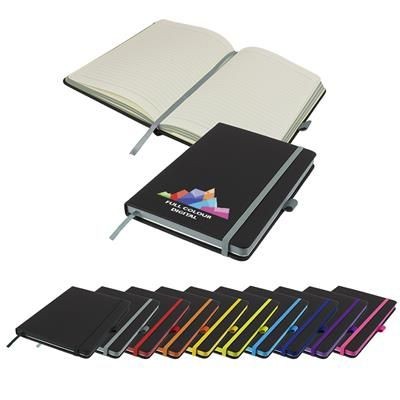 FULL COLOUR DENIRO EDGE A5 LINED SOFT TOUCH NOTE BOOK
