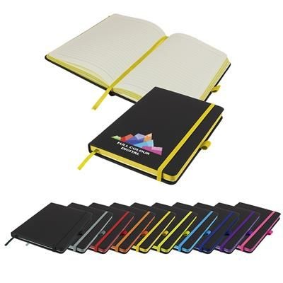FULL COLOUR DENIRO EDGE A5 LINED SOFT TOUCH NOTE BOOK
